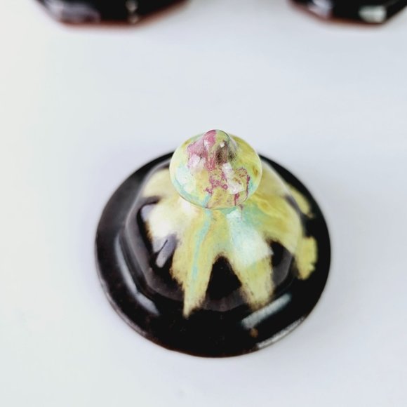 Vtg Van Briggle Glazed Drip Pottery Sugar Bowl & Creamer Set - Picture 6 of 10